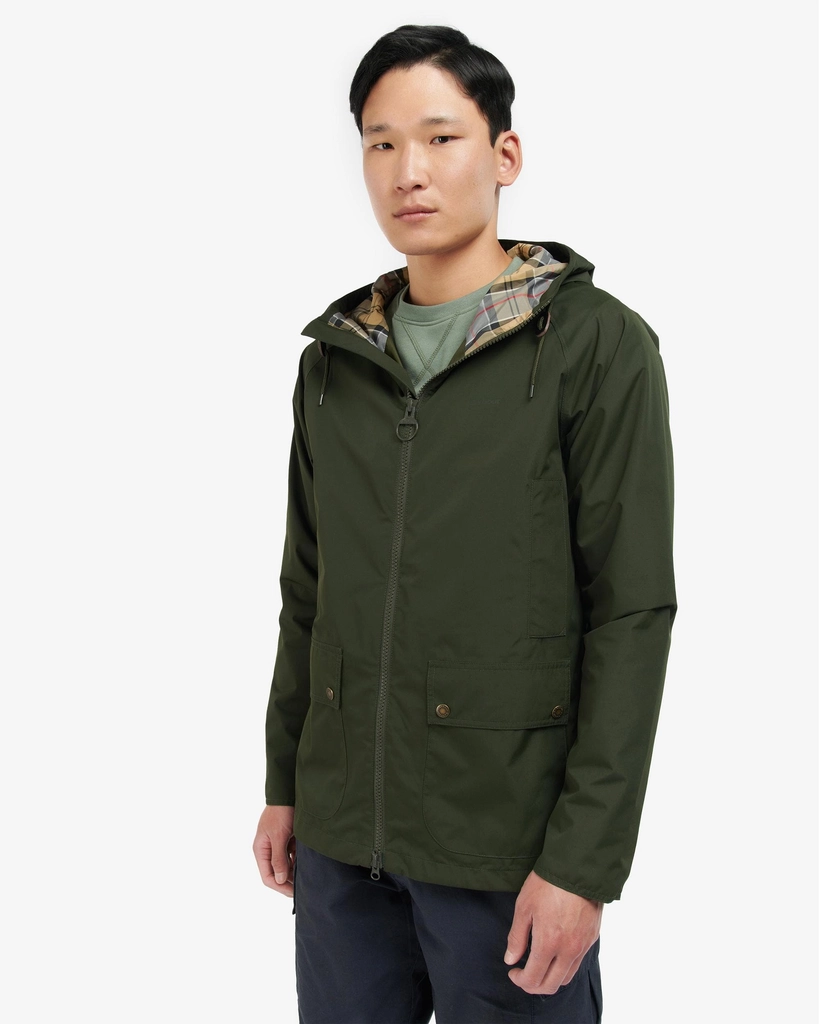 Barbour Hooded Domus Mens Waterproof Jacket - Sage Green - Size X-Large