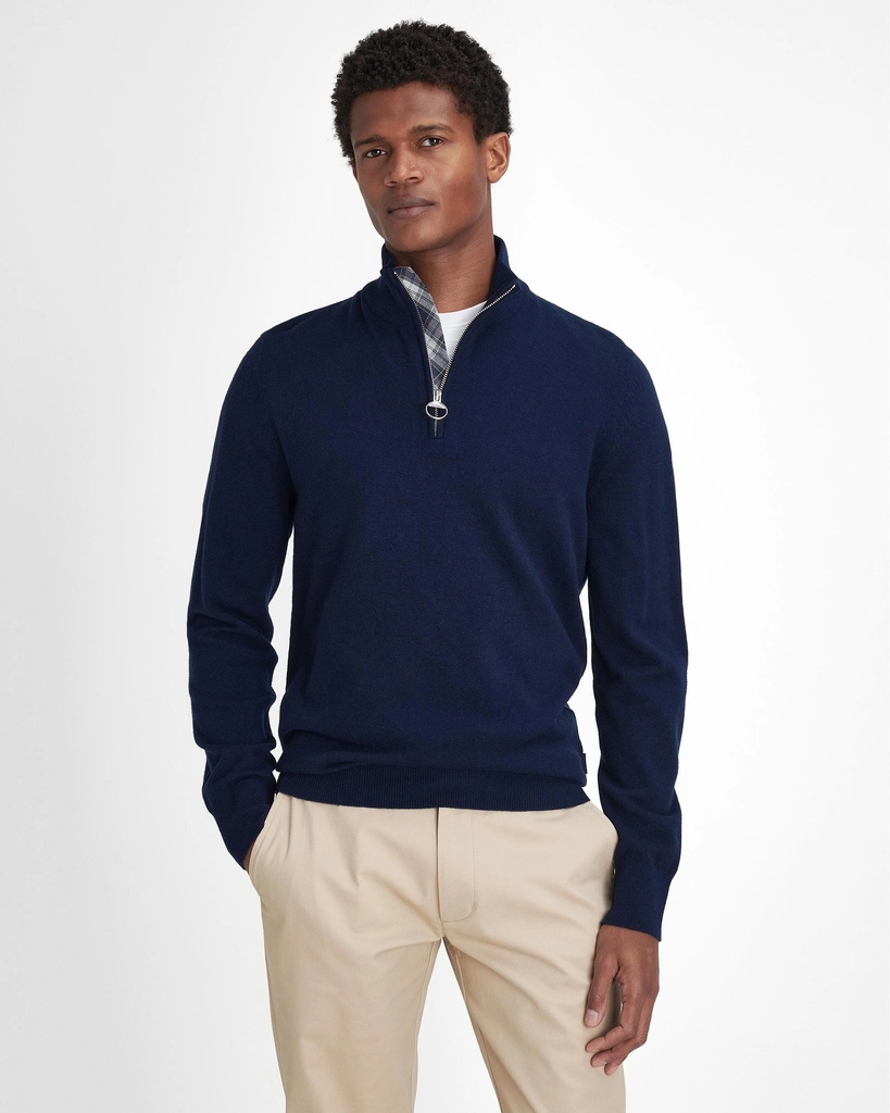 Barbour Marlow Mens Half Zip Knitted Sweater - Navy - Size X-Large