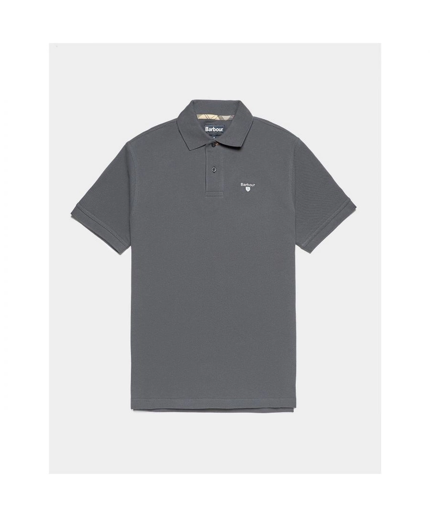 Barbour Mens Tartan Pique Polo Shirt in Navy Cotton - Size X-Large