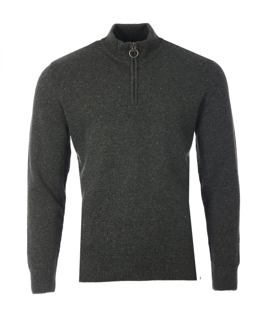 Barbour Mens Tisbury Half Zip Sweater - Dark Seaweed - Green - Size 2XL