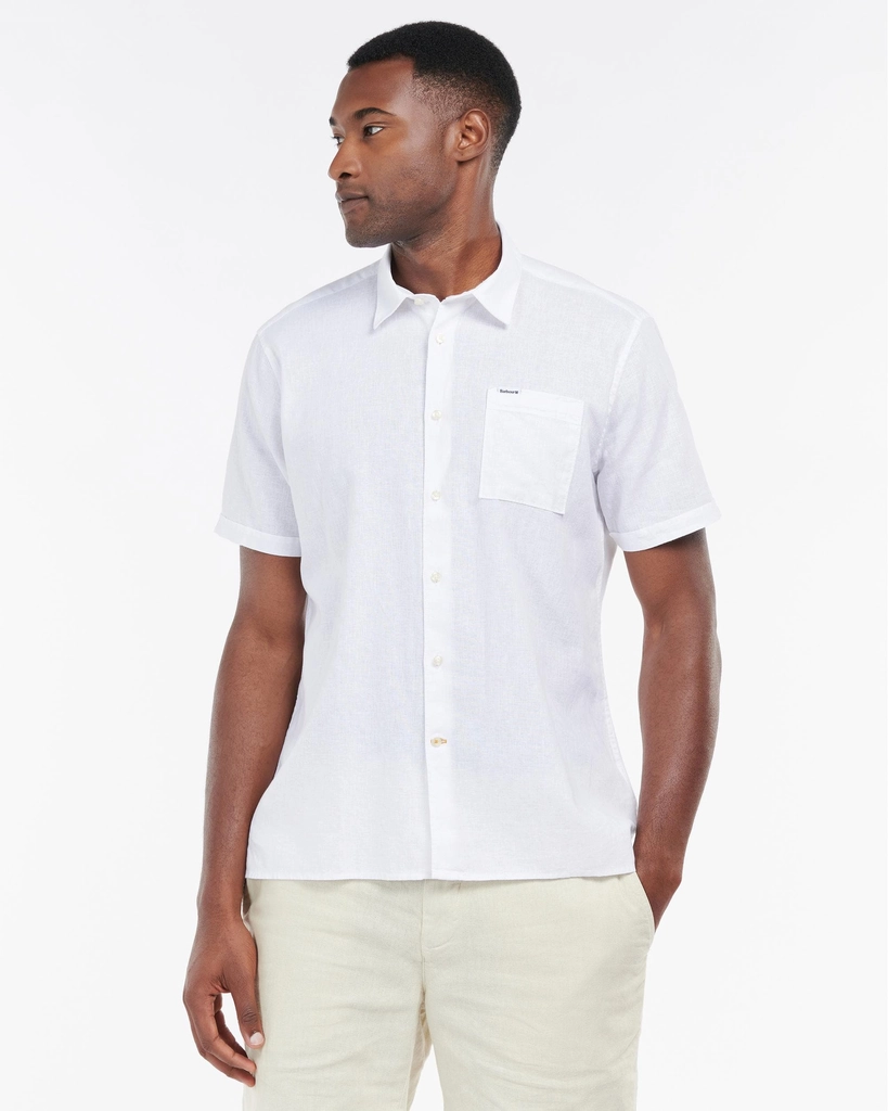 Barbour Nelson Mens Summer Shirt - White - Size X-Large