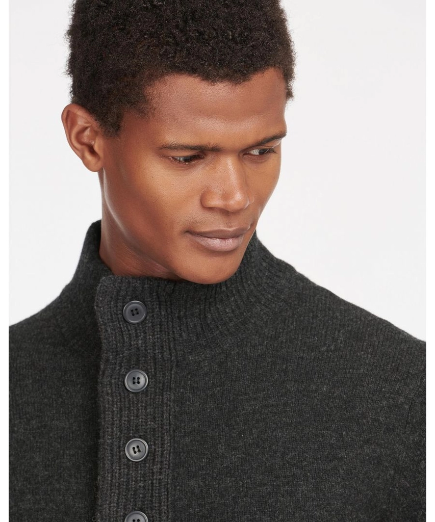 Barbour Patch Half Zip Mens Jumper - Charcoal - Size Large