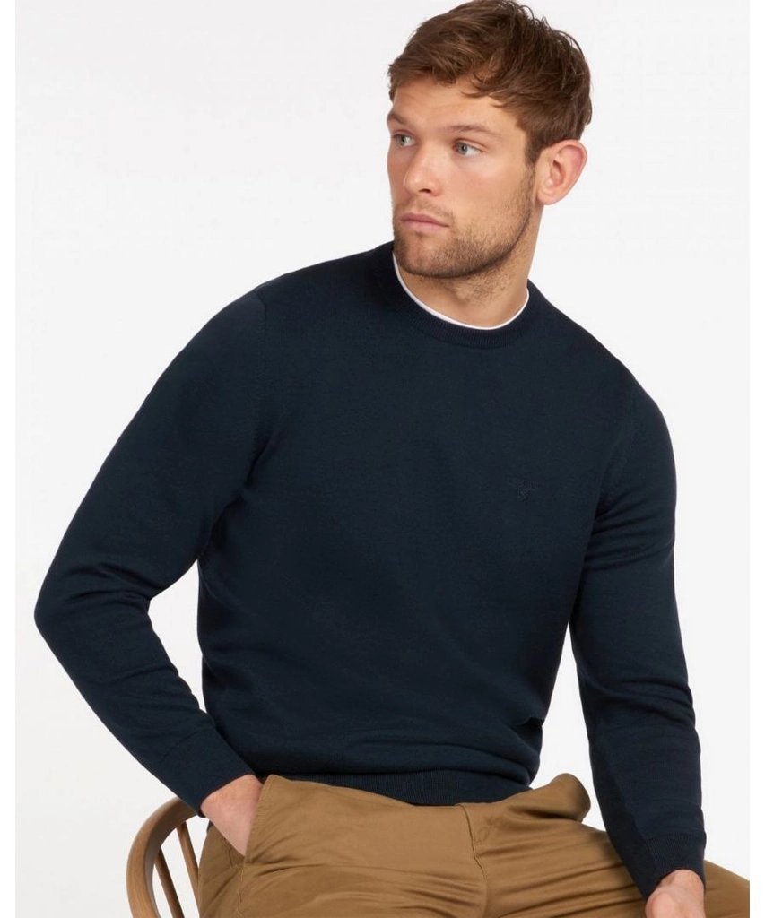 Barbour Pima Cotton Mens Crew Sweatshirt - Navy - Size X-Large