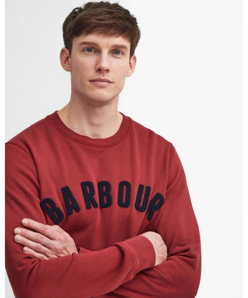 Barbour Prep Logo Crew Mens Sweatshirt - Red - Size X-Large