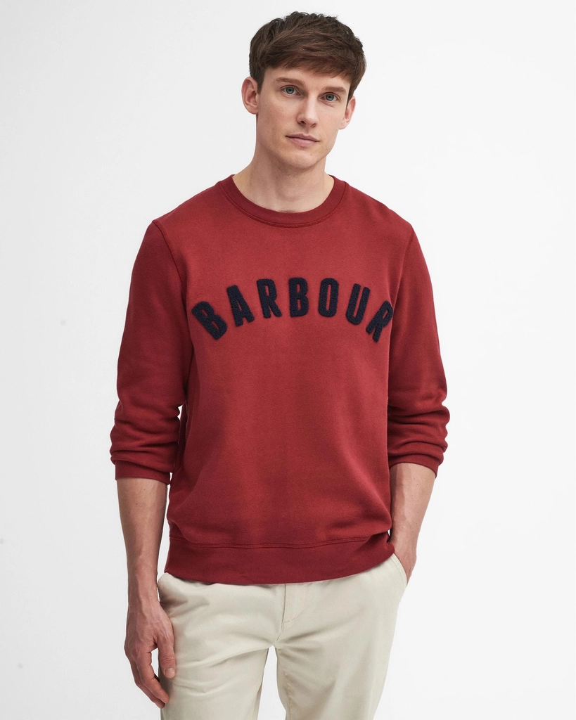 Barbour Prep Logo Crew Mens Sweatshirt - Red - Size X-Large