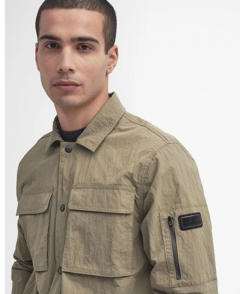 Barbour Scots Mens Nylon Overshirt - Khaki - Size Medium