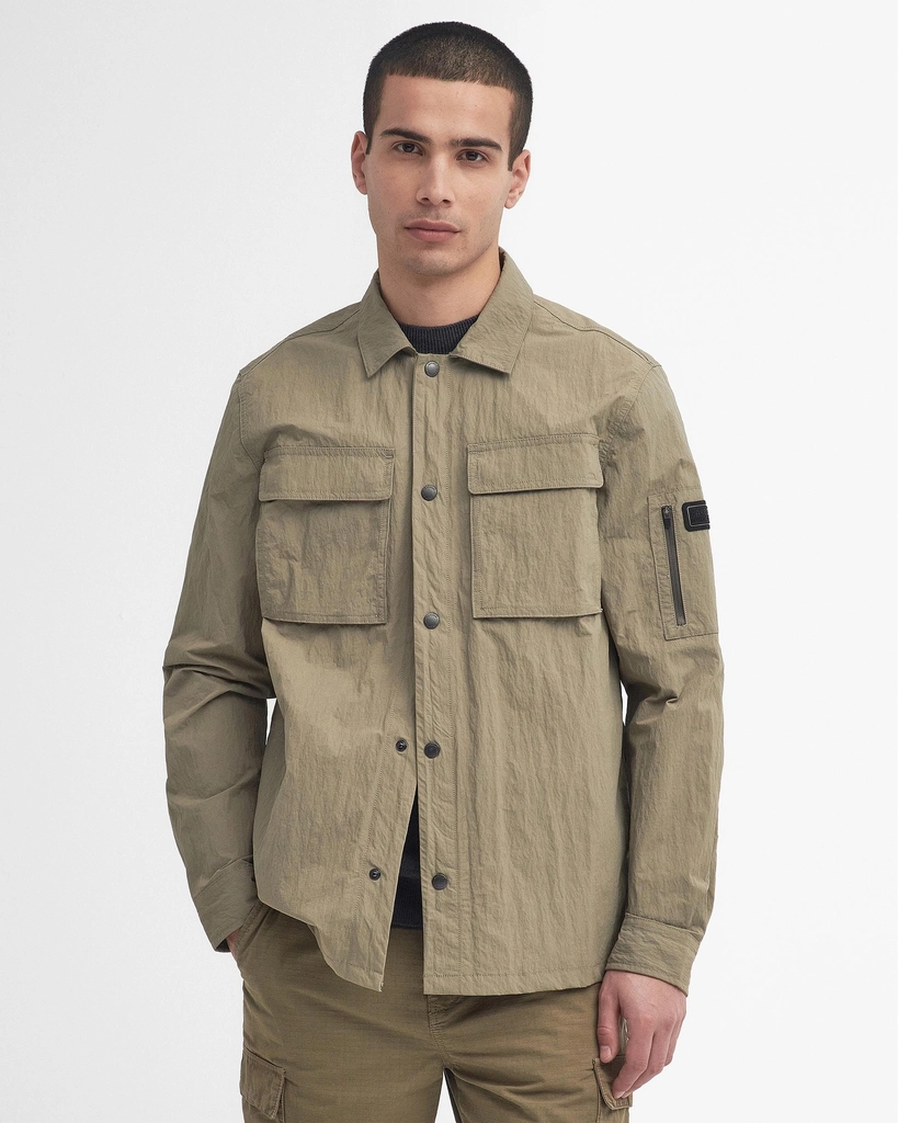 Barbour Scots Mens Nylon Overshirt - Khaki - Size Medium