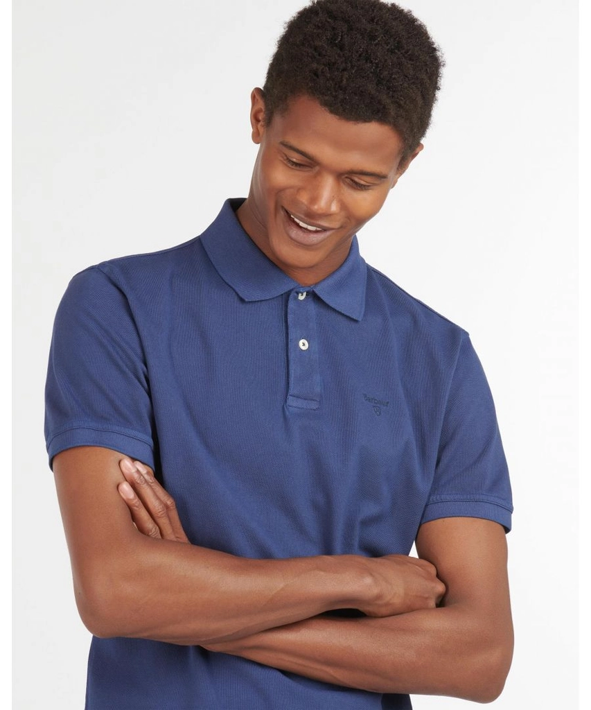 Barbour Wash Sports Mens Polo Shirt - Navy - Size Large