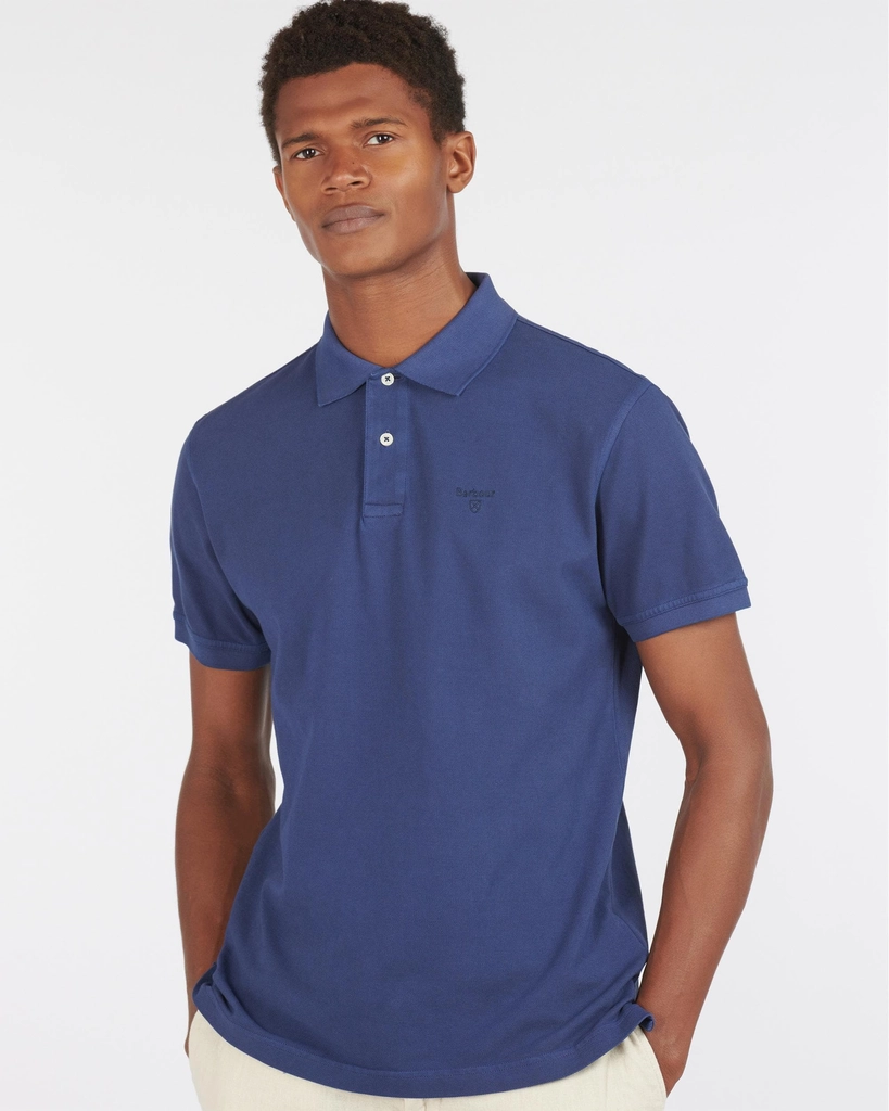 Barbour Wash Sports Mens Polo Shirt - Navy - Size Large
