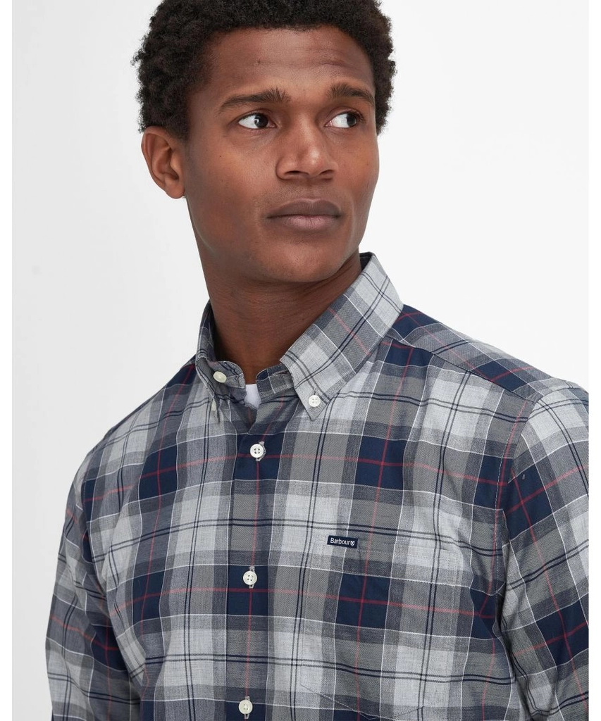 Barbour Wetherham Tailored Mens Shirt - Blue & White - Size X-Large