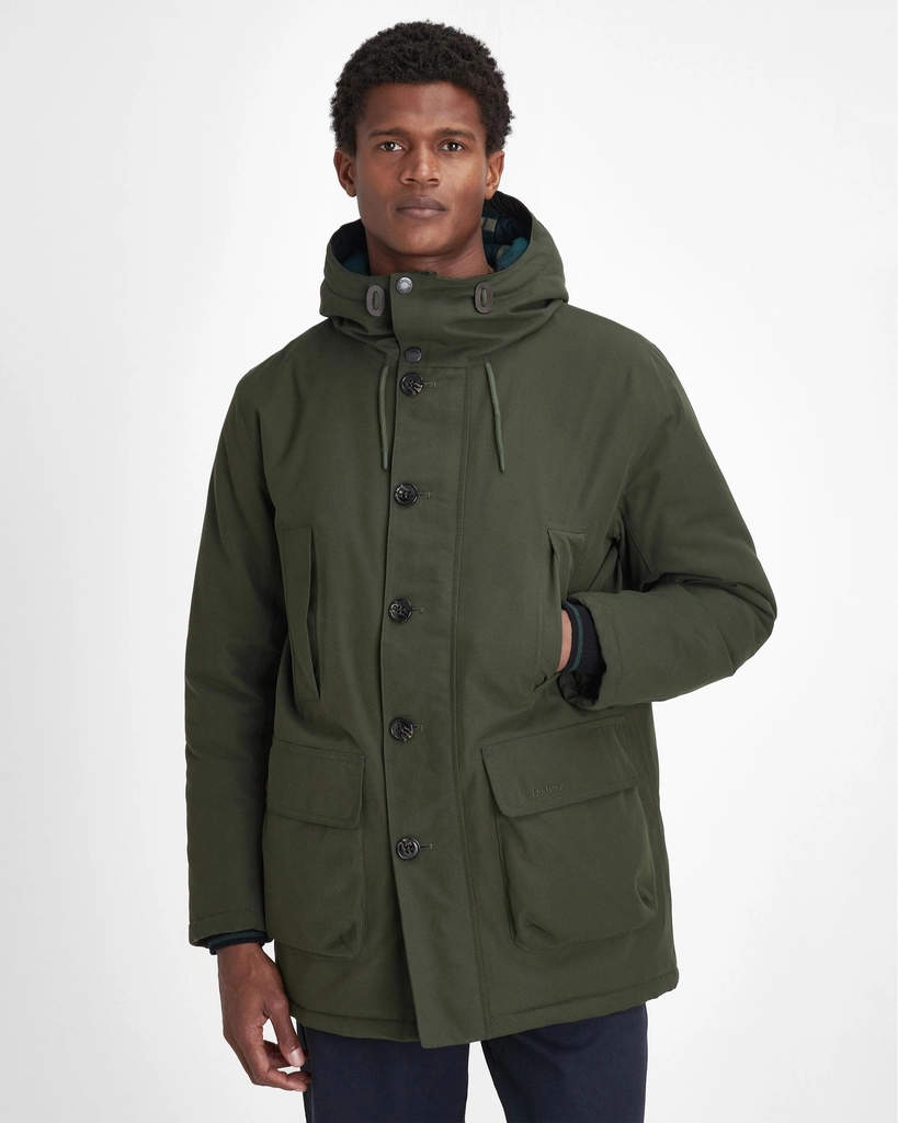 Barbour Winter Beaufort Mens Waterproof Parka - Sage Green - Size X-Large