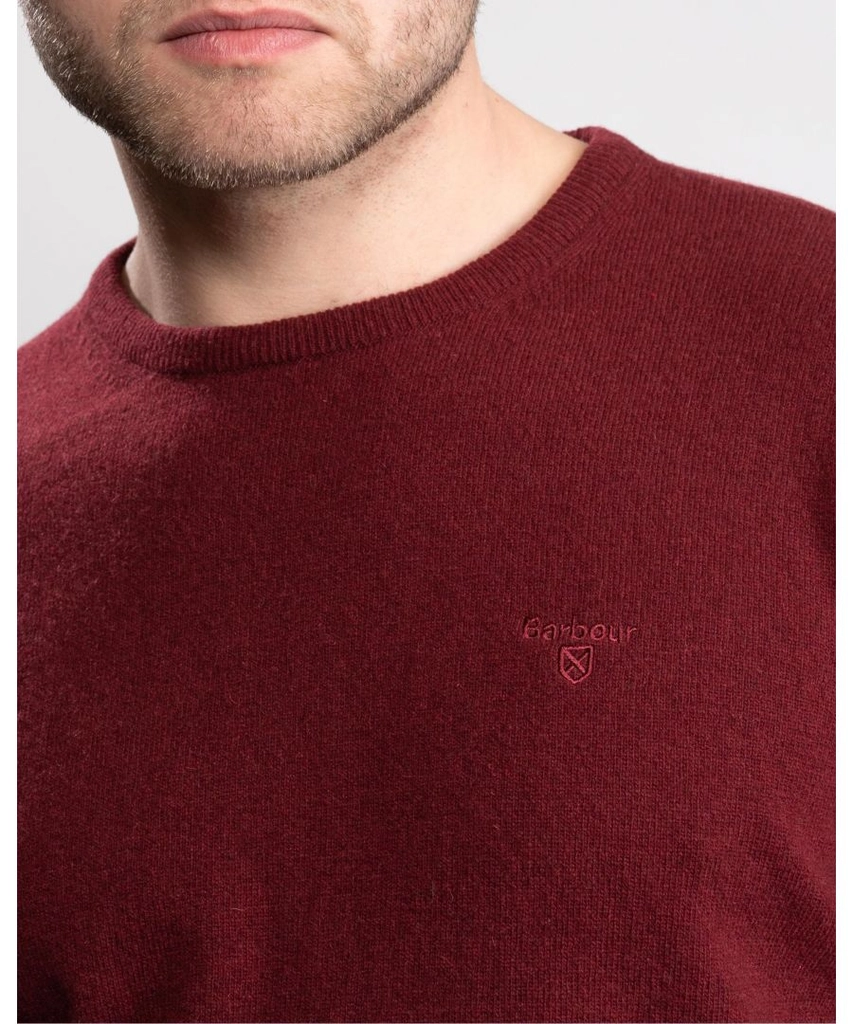 Barbour Essential Crew Neck Mens Jumper - Ruby - Size X-Large