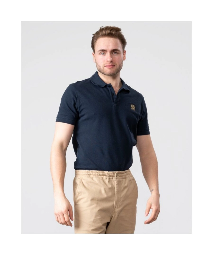 Belstaff Short Sleeved Mens Polo - Navy Cotton - Size Medium