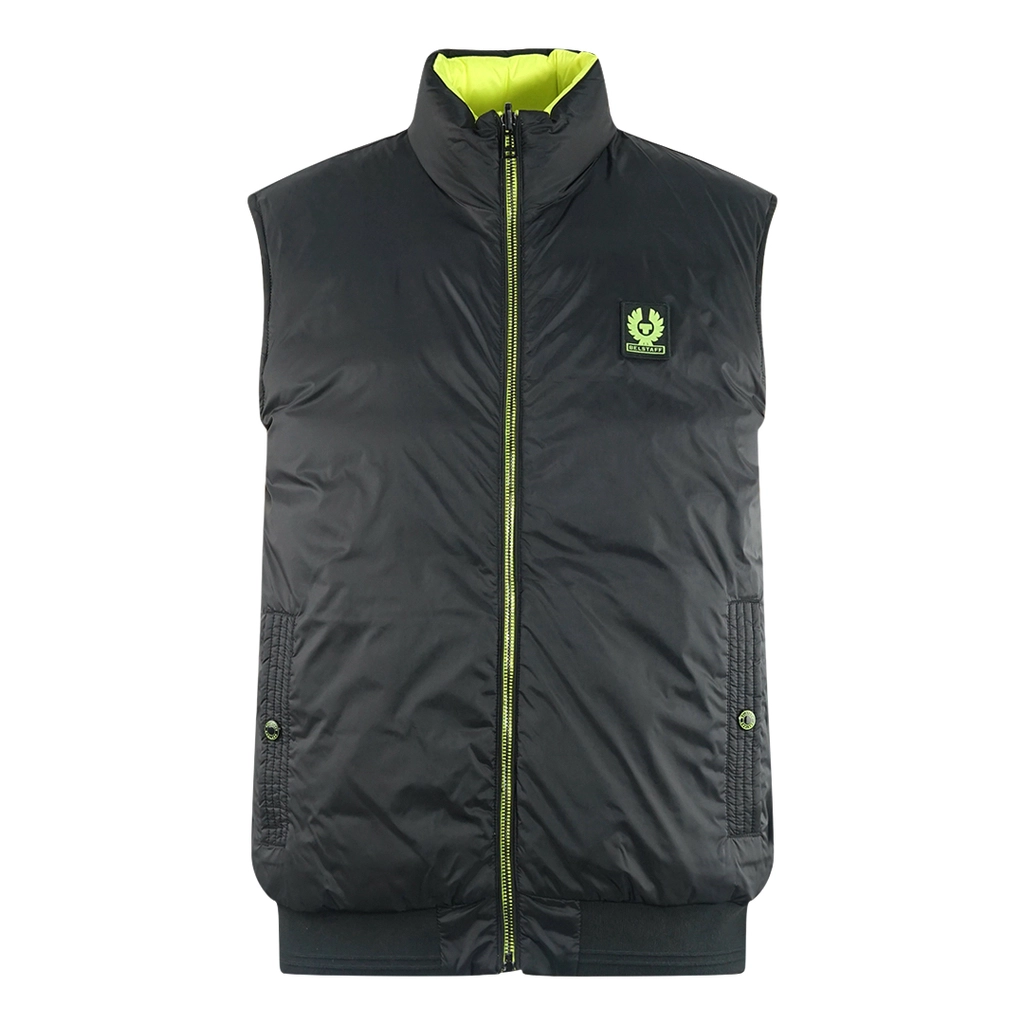 Belstaff Mens Flash Circuit Black Reversible Down Gilet Jacket - Size Medium