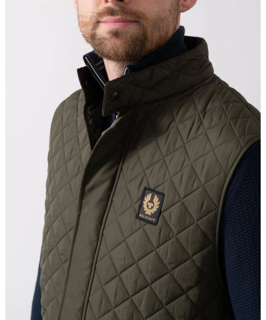 Belstaff Mens Icon Gilet - Olive - Size 42 (Chest)