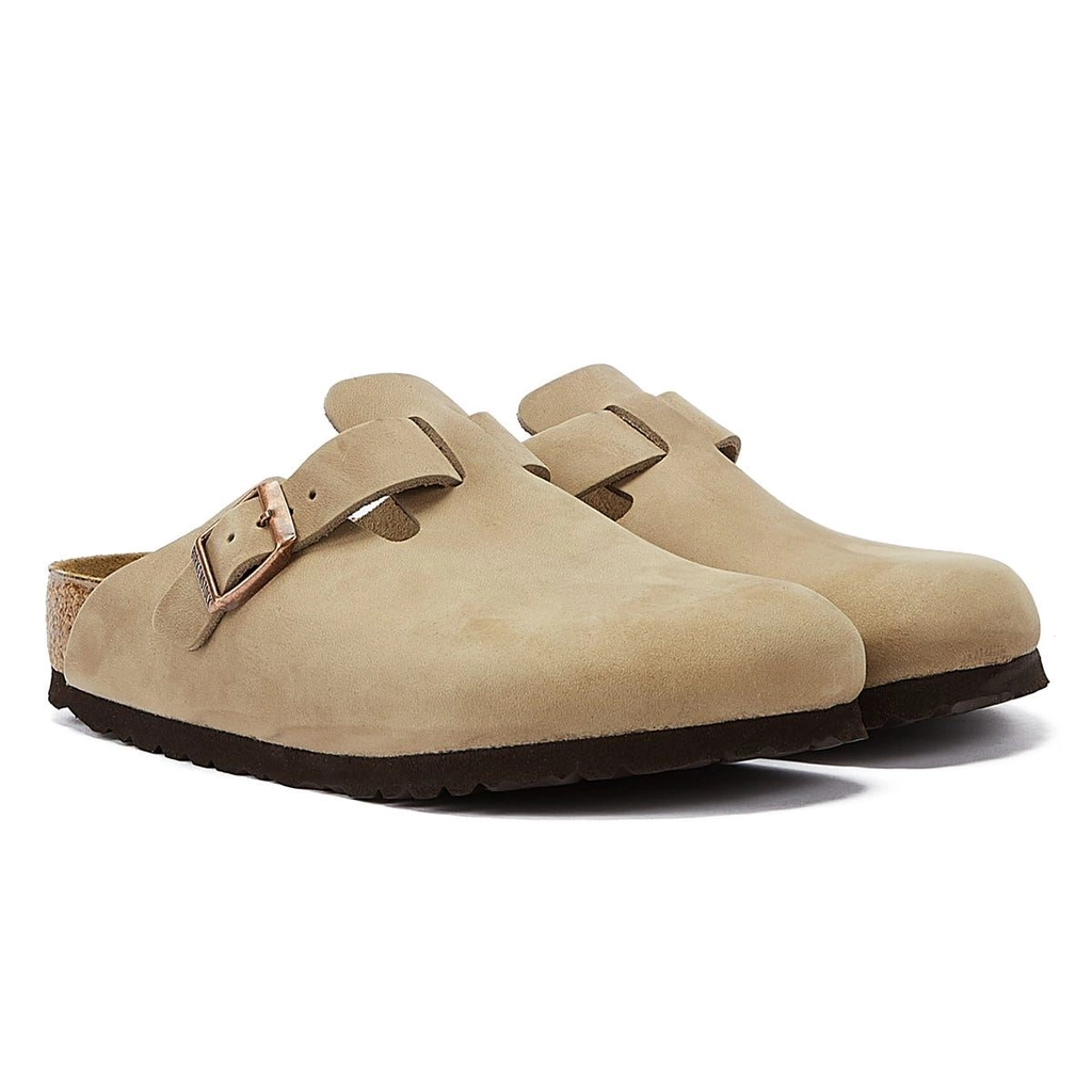 Birkenstock Unisex Boston Waxy Tobacco Brown Clogs Leather - Size EU 43