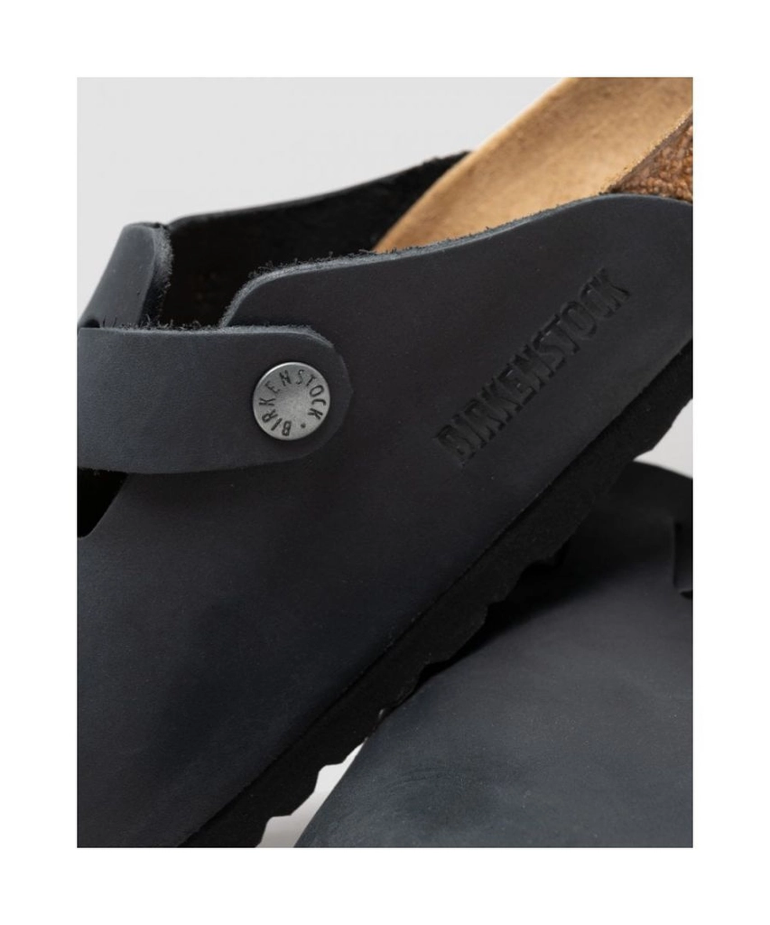 Birkenstock Unisex Mens Boston Leather Sandals in Black Nubuck - Size UK 8
