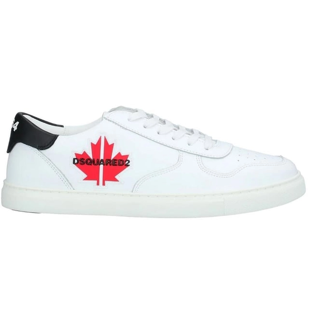 Dsquared2 Mens Maple Gym Low Top White Sneakers Leather - Size UK 10