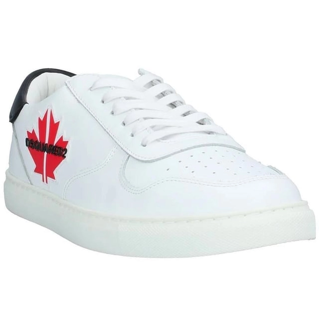 Dsquared2 Mens Maple Gym Low Top White Sneakers Leather - Size UK 10