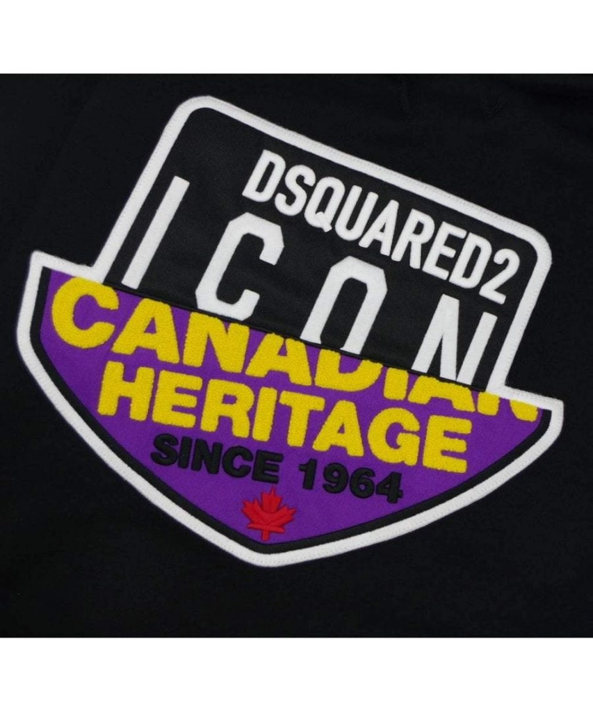 Dsquared2 Mens Canadian Heritage ICON Hoodie Black - Size Small