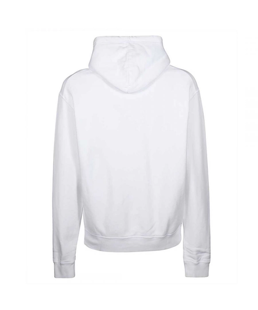 Dsquared2 Mens New Dan Fit Large Logo White Hoodie Cotton - Size Small