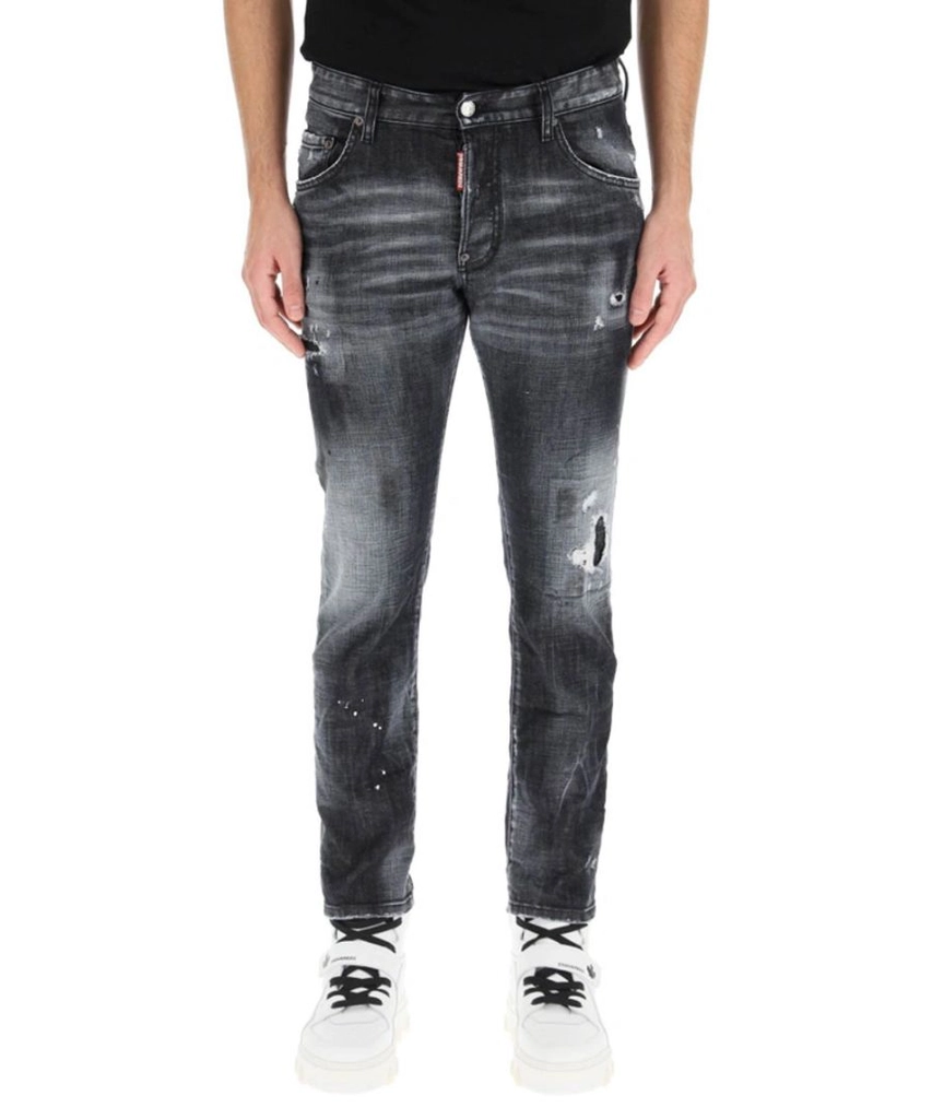 Dsquared2 Mens Ripped Knee Wash Cool Guy Jeans in Black Denim - Size 28W/32L