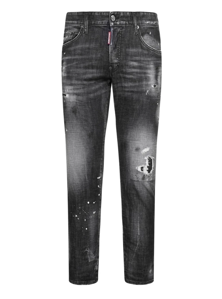 Dsquared2 Mens Ripped Knee Wash Cool Guy Jeans in Black Denim - Size 28W/32L