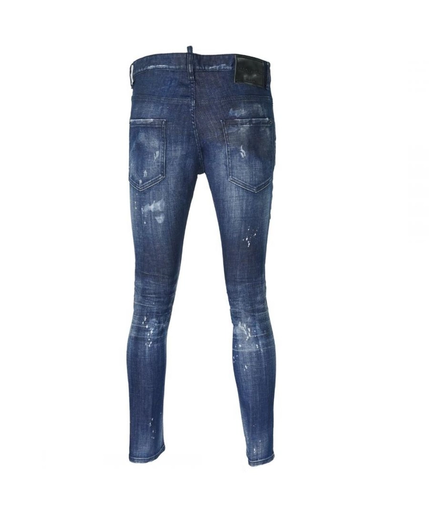 Dsquared2 Mens Skater Jean Zip Paint Splash Jeans - Blue Cotton - Size 32W/30L