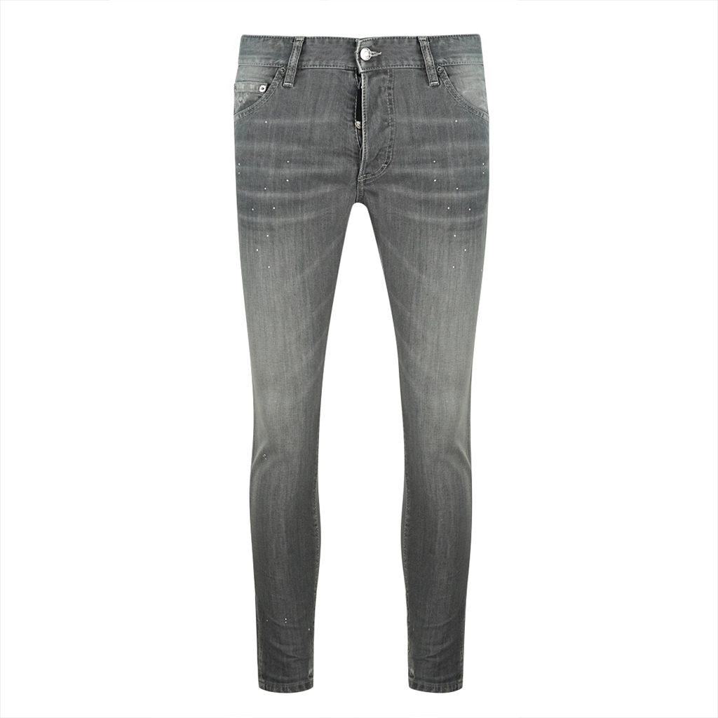 Dsquared2 Mens Skinny Dan Jean - Grey Cotton - Size 34W/32L