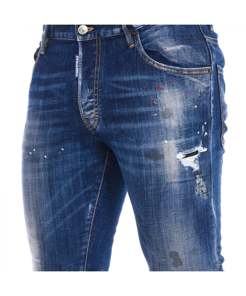 Dsquared2 Mens long pants S74LB0871-S30342 - Blue Cotton - Size 52 (Waist)