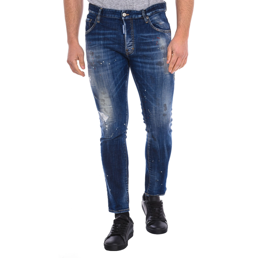 Dsquared2 Mens long pants S74LB0871-S30342 - Blue Cotton - Size 52 (Waist)