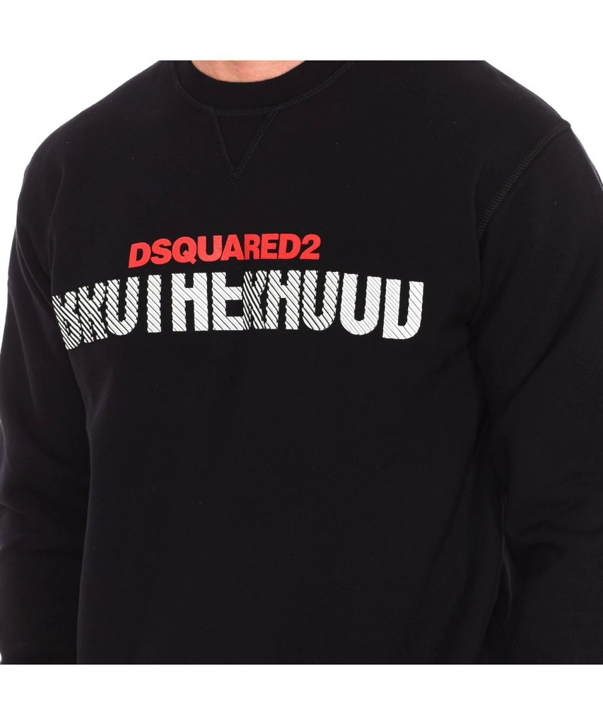 Dsquared2 Mens long-sleeved crew-neck sweatshirt S74GU0521-S25042 - Black - Size Medium