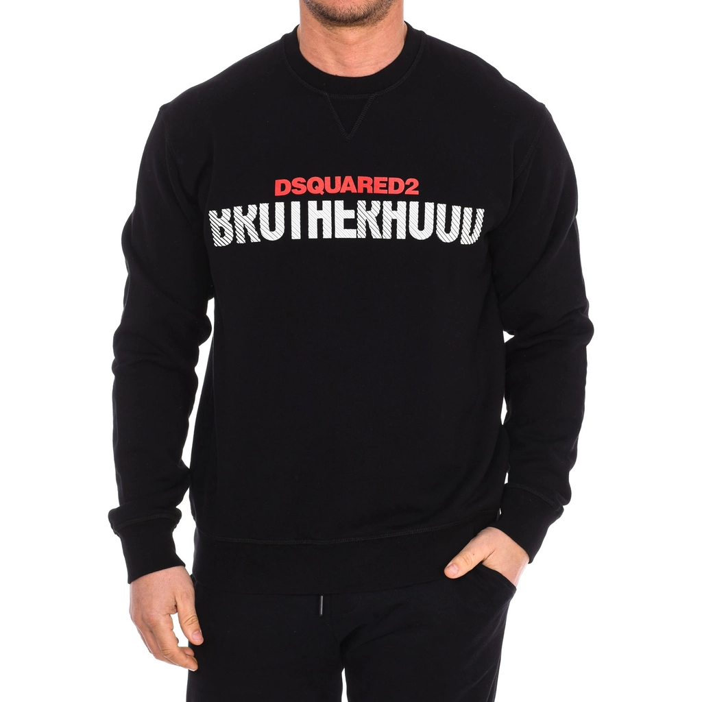 Dsquared2 Mens long-sleeved crew-neck sweatshirt S74GU0521-S25042 - Black - Size Medium