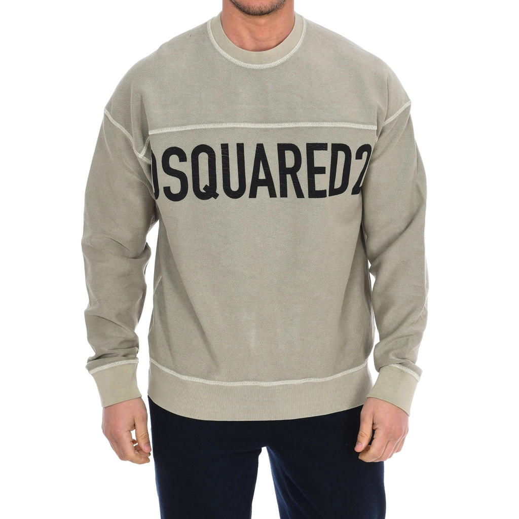 Dsquared2 Mens long-sleeved crew-neck sweatshirt S74GU0536-S25462 - Khaki - Size Large