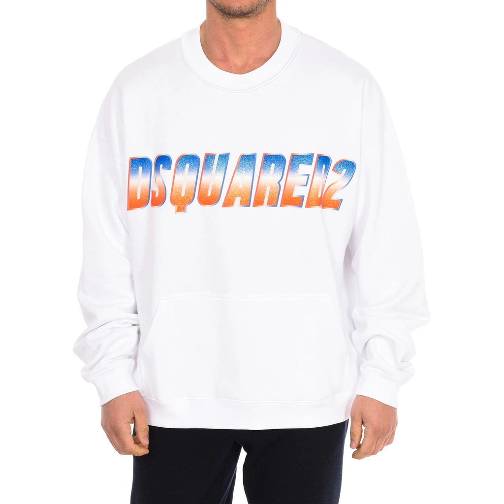 Dsquared2 Mens long-sleeved crew-neck sweatshirt S74GU0743-S25516 - White - Size Large