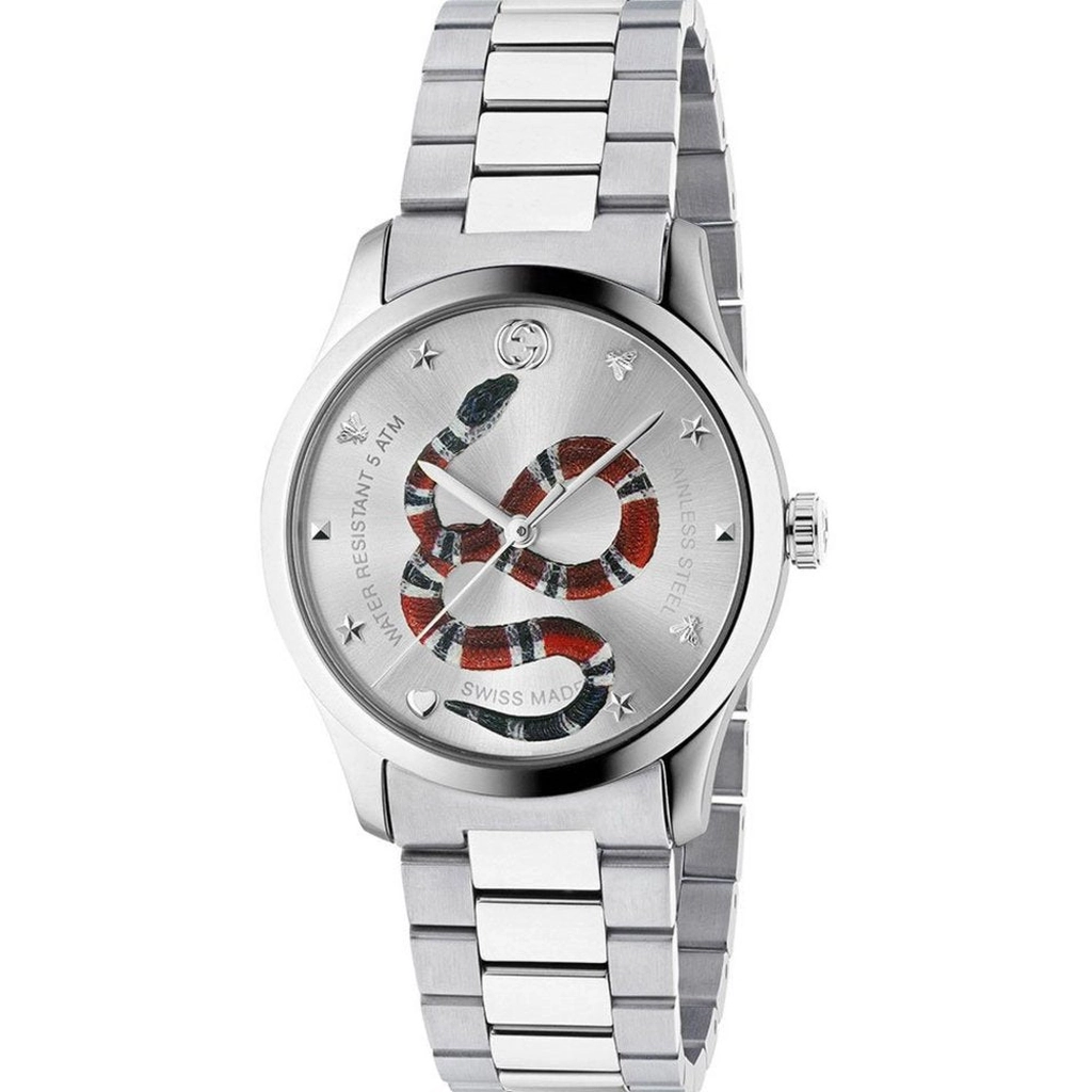 Gucci YA1264076 G-Timeless Mens Watch - Silver - One Size