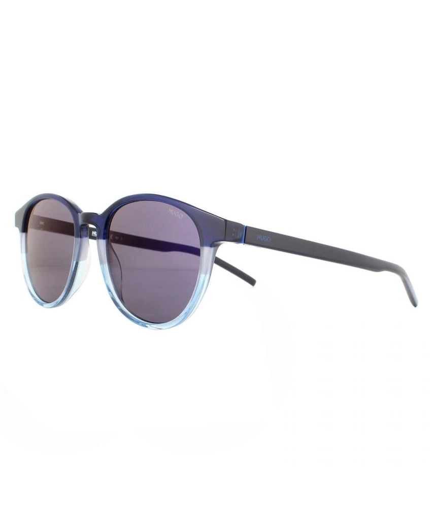 Hugo Boss by Round Mens Matte Blue Turquoise Mirror Sunglasses - One Size