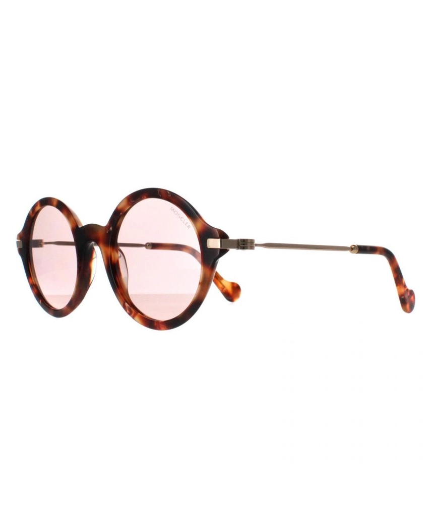 Moncler Round Unisex Havana Pink ML0081 - Brown - One Size