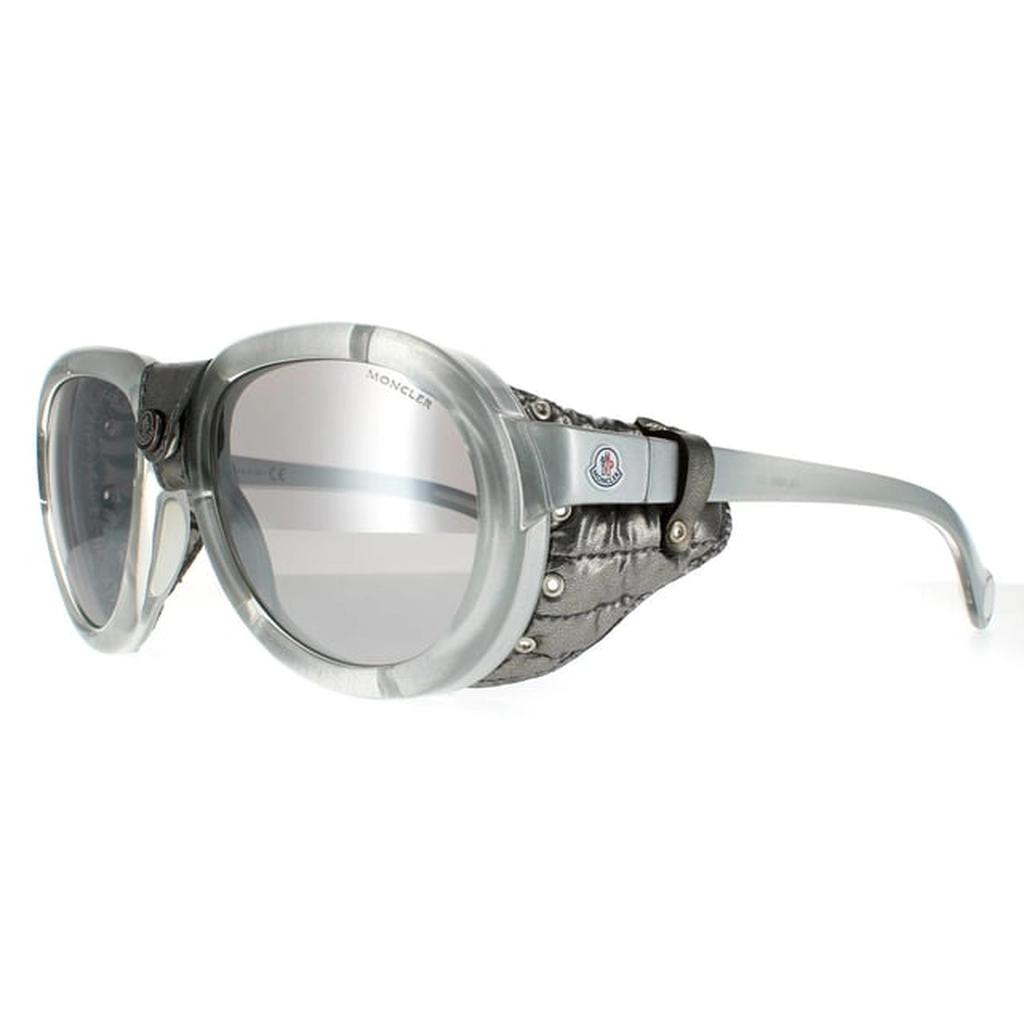 Moncler Oval Mens Grey Smoke Mirror Sunglasses - One Size