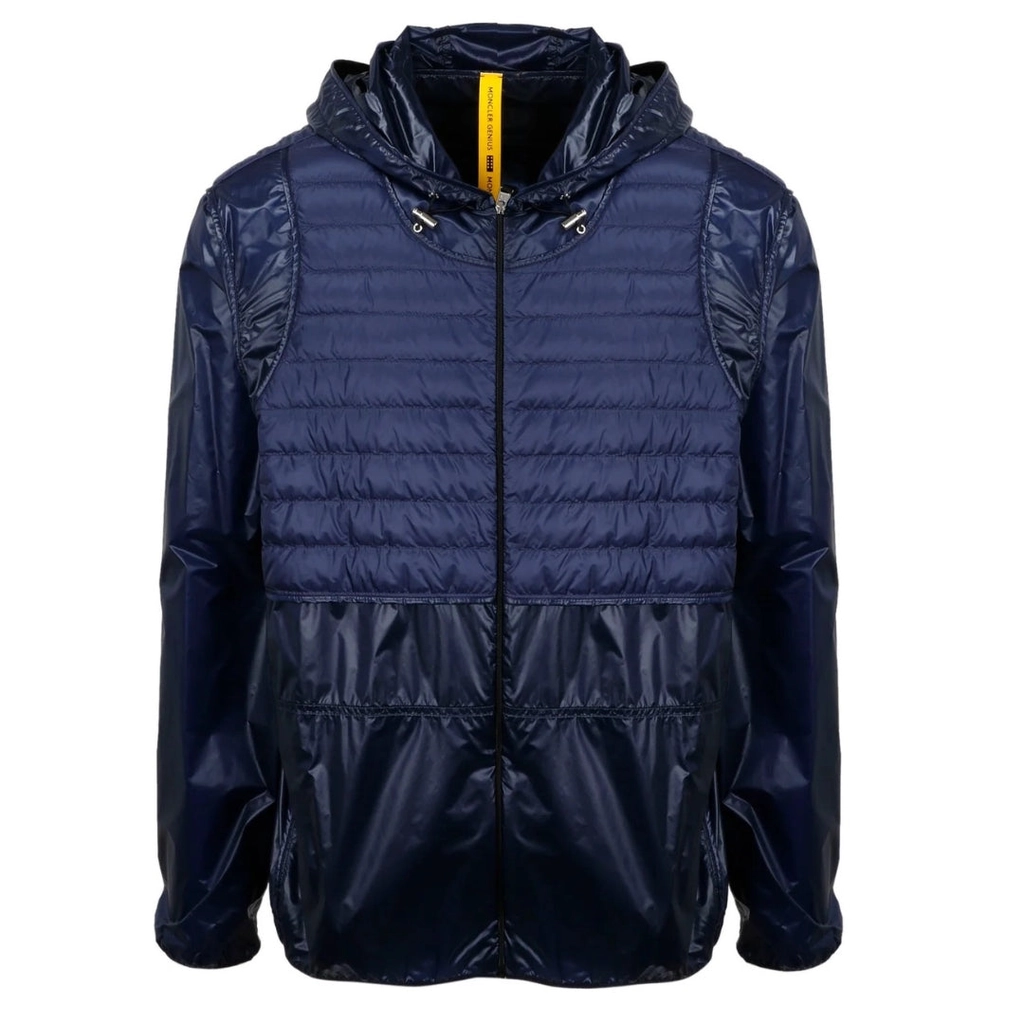 Moncler Mens Genius X Craig Navy Blue Padded Zip-Up Hooded Jacket - Size Large