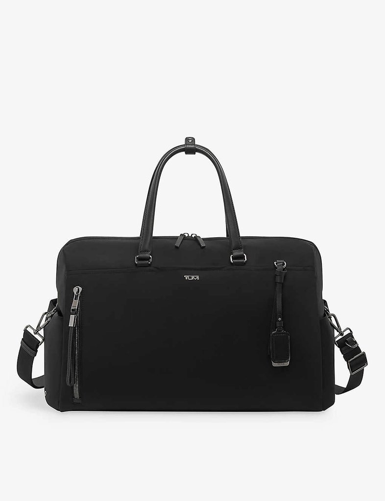 Tumi Black/gunmetal Voyageur Venice Logo-embellished Woven Duffel Bag