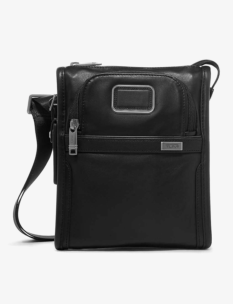 Tumi Mens Black Alpha 3 Small Leather Cross-body Bag