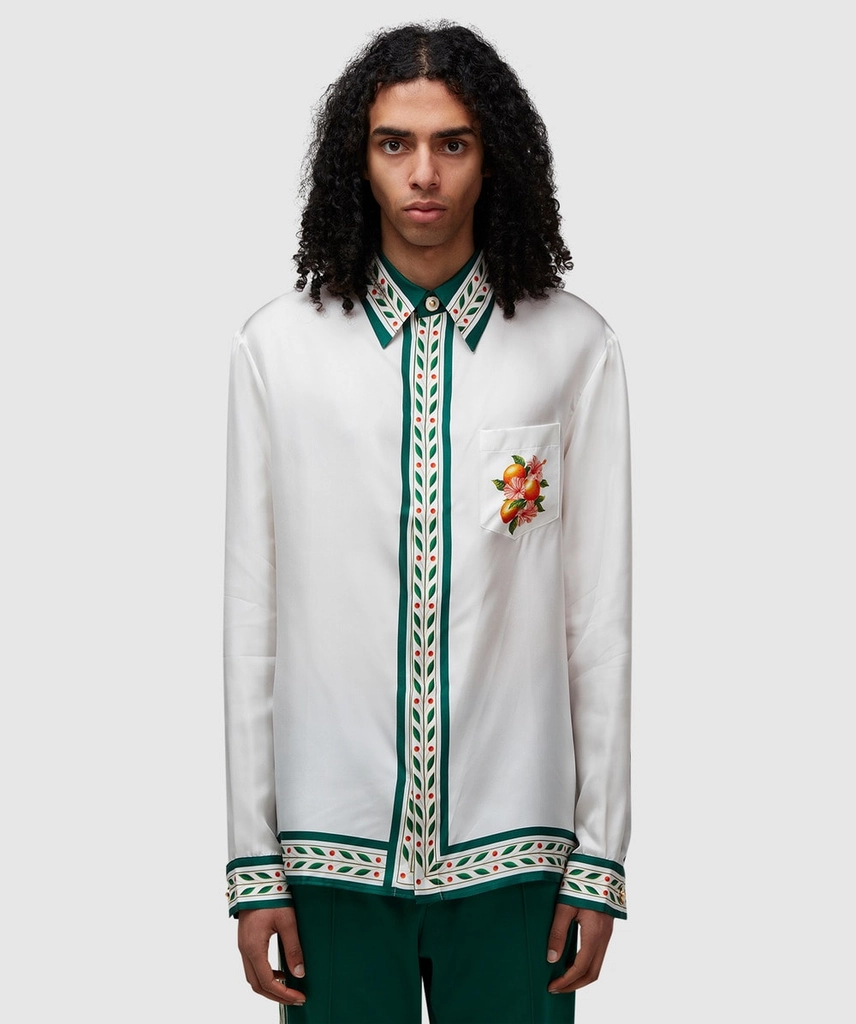 Casablanca Oranges lamour en fleur silk shirt