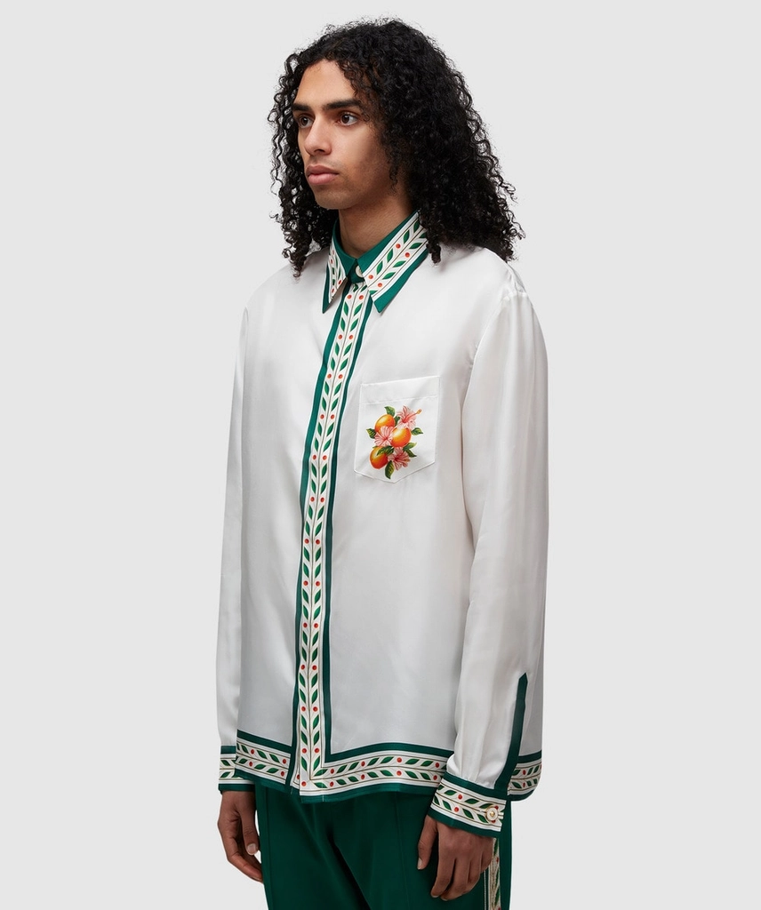 Casablanca Oranges lamour en fleur silk shirt