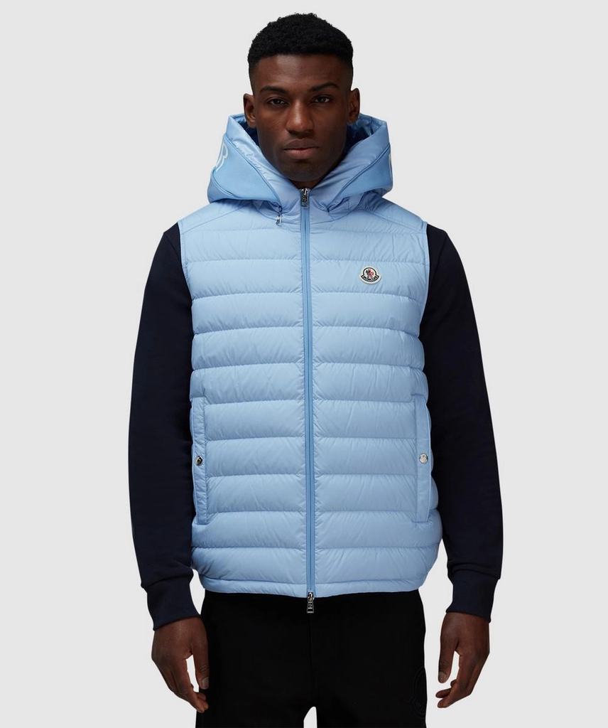 Moncler Bourget Hooded Down Vest (Blue - 4) - Size 4