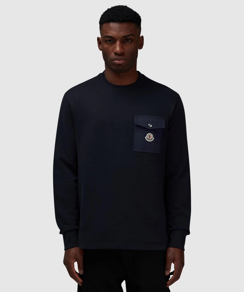 Moncler Front Pocket Sweatshirt (Navy - M) - Size M