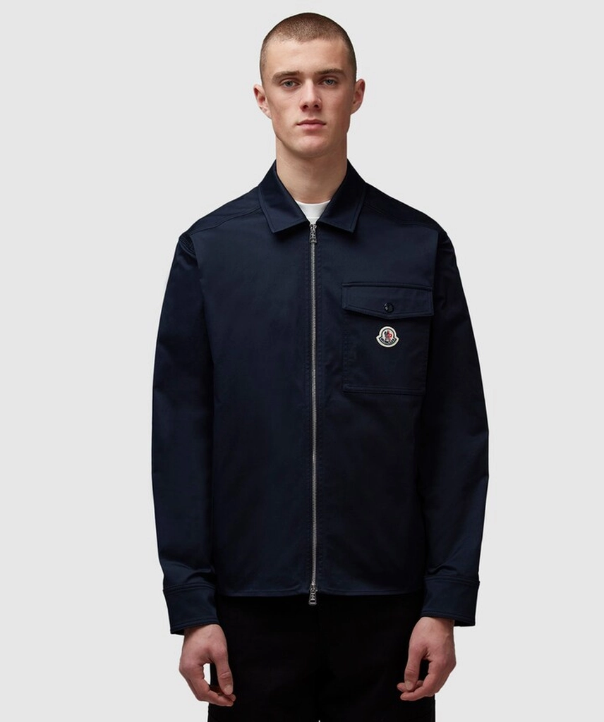 Moncler Zip Up Overshirt (Navy - M) - Size M