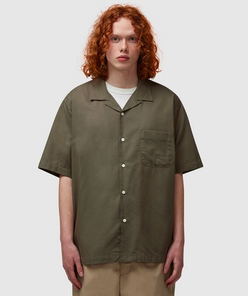 Nanamica Open collar panama short sleeve shirt