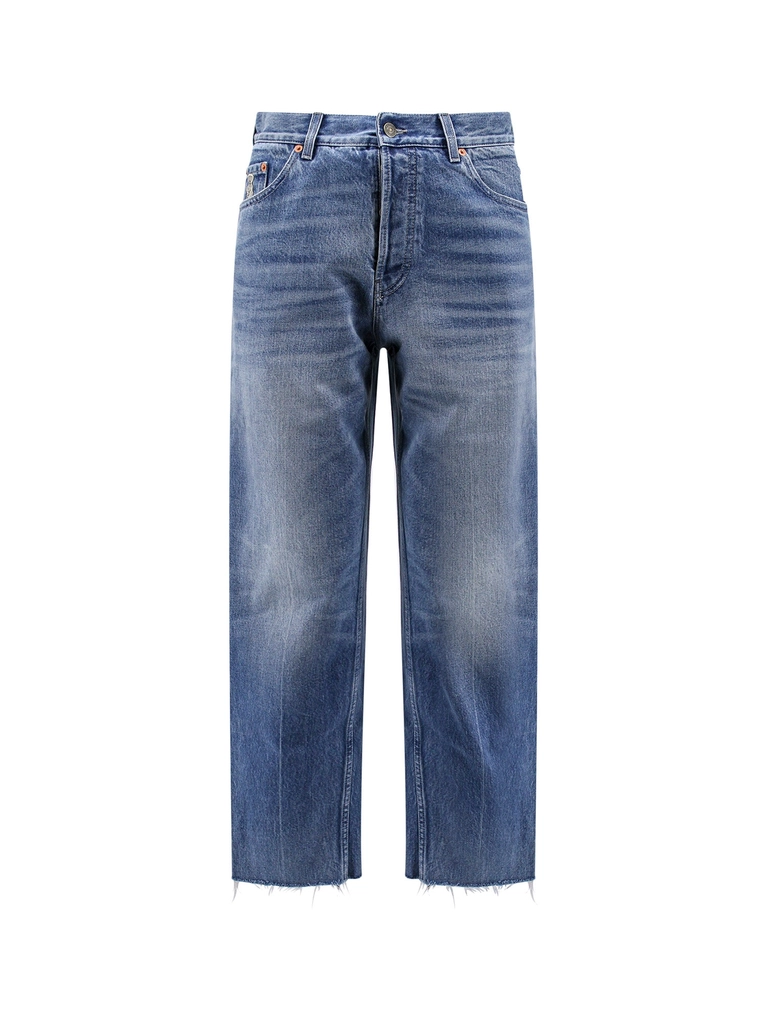 Gucci Carrot Fit Cotton Jeans-Uomo