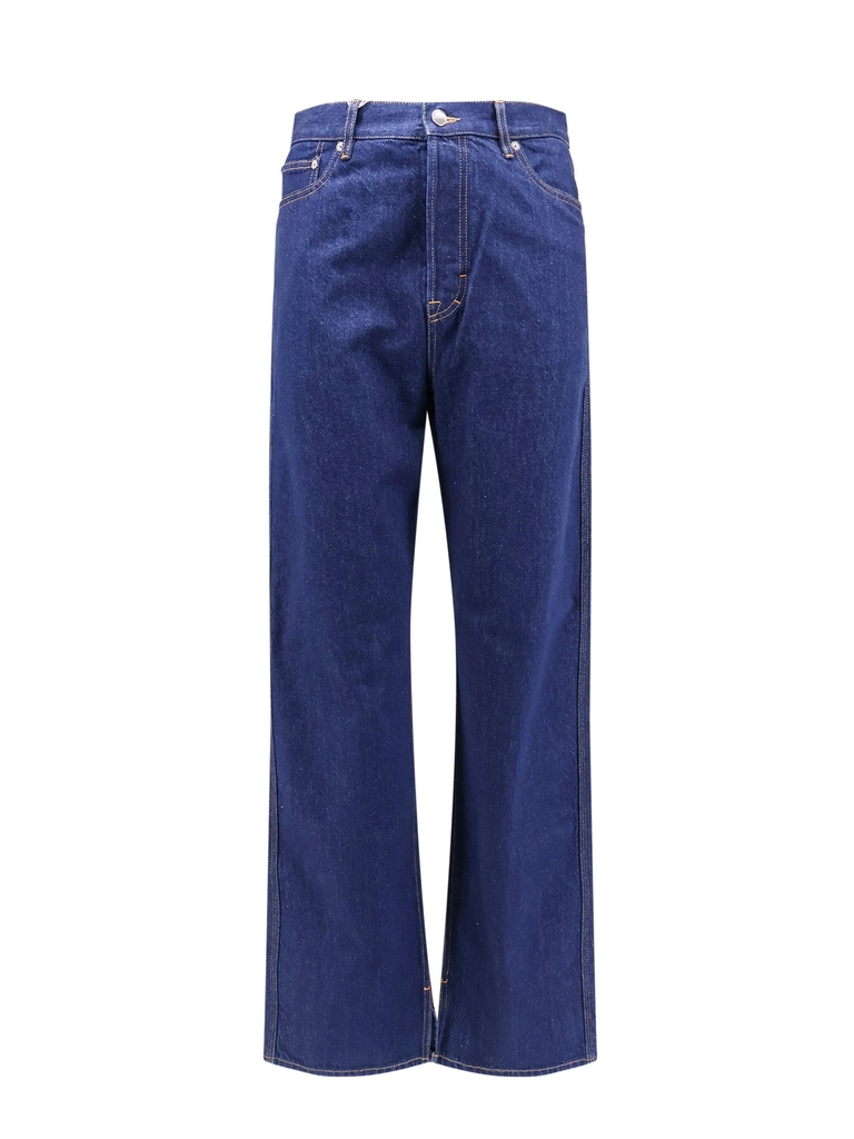 Gucci Cotton Jeans With Back Floral Print-Uomo
